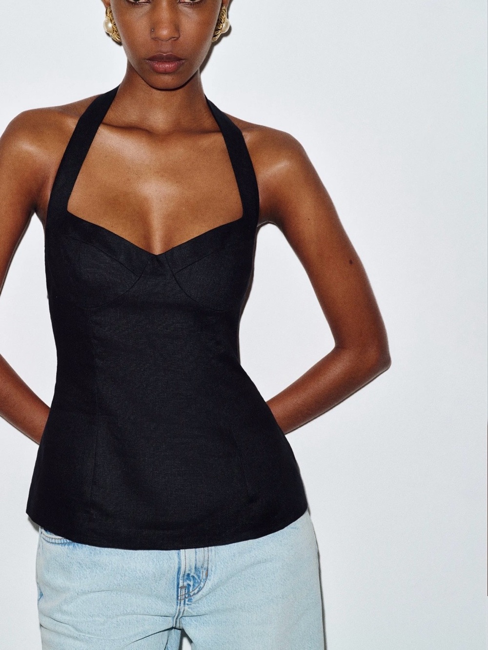 Reformation Halter Neck Black Women's Top